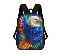 sinyumoney Colorful Eagle Art Print-1 3D Printed School Bag Children's School Backpack Schoolbags Travel Backpacks Casual Fashion Bag for Kids School Students 17inch
