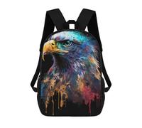 sinyumoney Colorful Eagle Art Print Backpacks Kids School Backpack School Bag 3D Printed School Bag for Boys Elementary And Middle School Students 17inch