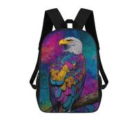 sinyumoney Colorful Eagle Art Print Children's Backpacks 17inch School Backpack 3D Printed Bag Bookbag for Kids Travel Rucksacks Boy Girl Book Bags Kids School Bag