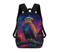 sinyumoney Colorful Eagle Fantasy Art Print Rucksacks 3D Printed Children 17inch Backpacks Fashion Casual Daypack Travel Bags Outdoor Casual Daypack for Boy And Girl