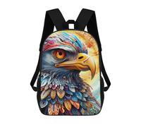 sinyumoney Colorful Eagle Portrait -1 Backpack School Backpack Kids School Bag Large Capacity Kids Backpack for School Rucksack 3D Book Bag Gifts for Kids 17inch