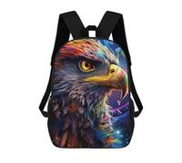 sinyumoney Colorful Eagle Portrait-11 Backpacks 3D Printed School Bag Casual Kids Fashion School Bag for Boys Middle School Students School 17inch