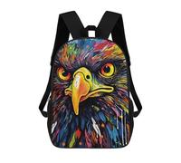 sinyumoney Colorful Eagle Portrait-12 Backpack 3D Print Kids Bag Elementary Students Daypack Lightweight School Bag for Children Girls Boys Nursery Lunch Pack 17inch