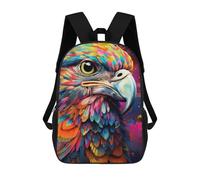 sinyumoney Colorful Eagle Portrait-16 Backpack Kids School Bag Boys Cartoon 3D Print Students Schoolbag Laptop Daypack for Boys Girls 17inch