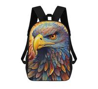 sinyumoney Colorful Eagle Portrait -2 Kids Backpack,School Backpack Kids School Bag 3D Printed Cartoon Large Capacity Backpack for Kids Boys And Girls 17inch