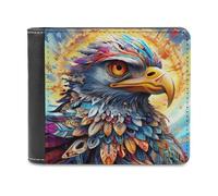 sinyumoney Colorful Eagle Portrait-20 3D Print Wallet Safe Protection Card RFID Blocking Slim Elegant Leather Wallet Craftsmanship Gifts 11.7cm*9.5cm
