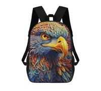 sinyumoney Colorful Eagle Portrait-7 3D Printed Children's School Backpack for Kids Travel Rucksacks Book Bags Kids School Bag 17inch