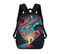 sinyumoney Colorful Earth 5 School Bag Backpack Teen Schoolbag 3D Printing Adjustable Schoolbag Fashion Pocket Bag for Kids Boys Girls Students And Teenagers Fans 17inch
