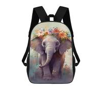 sinyumoney Colorful Elephant Art Print-10 Backpacks Kids 17inch School Backpack School Bag 3D Printed School Bag for Boys Elementary And Middle School Students