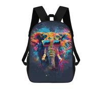 sinyumoney Colorful Elephant Art Print-12 Backpack School Bag Fashion Stationery Backpack Waterproof Casual Daypacks- Perfect for Travel, Work And Daily Use 17inch