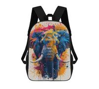sinyumoney Colorful Elephant Art Print-2 Backpack School Daypacks Business Backpack Water Resistant Bookbag for Boys/Girls/Teenagers 17inch