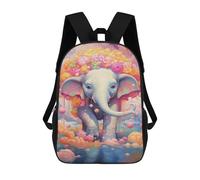 sinyumoney Colorful Elephant Art Print-3 Backpack School Bag Lightweight Airport College Students Back Pack for School/Work/Travel 17inch