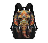 sinyumoney Colorful Elephant Art Print Backpack School Bag Lightweight Casual Daypack School Backpacks for Teenage Girls Boys Women Men 17inch