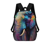 sinyumoney Colorful Elephant Art Print School Bag 3D Printed Backpacks Fashion Kids School Backpack Boys Rucksacks for Boys Middle School Students 17inch