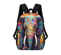 sinyumoney Colorful Elephant Artwork-10 Fashion Student School Backpack Suitable for Boys Girls Kids Casual Outdoor Travel Essential Daypack 17inch