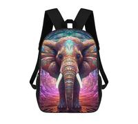 sinyumoney Colorful Elephant Artwork-12 Backpack 3D Print Kids Bag Elementary Students Daypack Lightweight School Bag for Children Girls Boys Nursery Lunch Pack 17inch