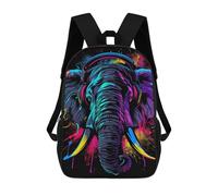 sinyumoney Colorful Elephant Headphones Art Print School Backpack Water Resistant School Bag Business Backpack for Men/Women 17inch