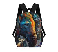 sinyumoney Colorful Elephant Mosaic Art Backpack Cartoon Plush Bag, 3D Backpack for Kids School Bag Birthday Gift Idea for Boys And Girls 17inch