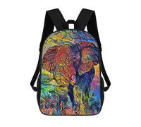 sinyumoney Colorful Elephant Portrait -1 Rucksack Large School Backpack for Boys for Teenage Girls Boys Women Men 17inch