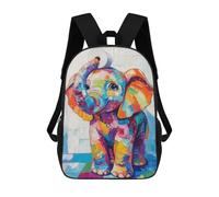 sinyumoney Colorful Elephant with Toilet Paper School Bag Backpack Teen Schoolbag 3D Printing Adjustable Schoolbag Fashion Pocket Bag for Kids Boys Girls Students And Teenagers Fans 17inch