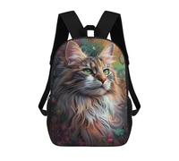 sinyumoney Colorful Fantasy Cat Artwork Backpack School Bag High Secondary School Bags Casual Backpack - Perfect for Travel, Work And Daily Use 17inch