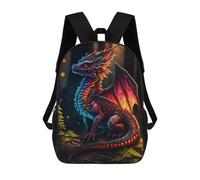 sinyumoney Colorful Fantasy Dragon Artwork -1 3D Printed School Bag Children's School Backpack Schoolbags Travel Backpacks Casual Fashion Bag for Kids School Students 17inch