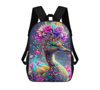 sinyumoney Colorful Fantasy Duck Art Rucksacks 3D Printed Children 17inch Backpacks Fashion Casual Daypack Travel Bags Outdoor Casual Daypack for Boy And Girl
