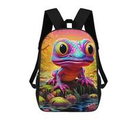 sinyumoney Colorful Fantasy Frog-1 School Bags Large Lightweight Casual Backpack for Camping Outdoor Adventures And Daily Travel 17inch