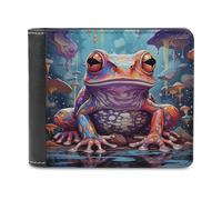 sinyumoney Colorful Fantasy Frog-4 3D Print PU Leather Wallet Use Holds Bills RFID Blocking Stylish Durable Purse Craftsmanship Gifts 11.7cm*9.5cm