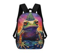 sinyumoney Colorful Fantasy Frog-4 Backpacks 3D Printed Kids School Backpack School Bag Fashion Rucksacks for Boys Elementary And Middle School Students 17inch
