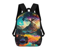 sinyumoney Colorful Fantasy Landscape -4 School Backpack Secondary Causal Travel High School Bags for Campus Outdoor Travel Sports 17inch