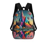 sinyumoney Colorful Fantasy Landscape -6 Children's Backpacks School Backpack 3D Printed Backpack for Kids Travel Rucksacks Book Bags Kids School Bag 17inch