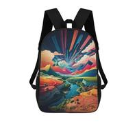 sinyumoney Colorful Fantasy Landscape Backpack School Bag Fashion Stationery Backpack Waterproof Casual Daypacks- Perfect for Travel, Work And Daily Use 17inch