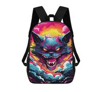 sinyumoney Colorful Fantasy Monster Artwork School Backpack Business Durable Laptop Bag for Camping Outdoor Adventures And Daily Travel 17inch