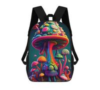 sinyumoney Colorful Fantasy Mushrooms School Bag 3D Printed Children's School Backpack Casual Fashion Travel Backpacks for Kids School Students 17inch
