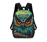 sinyumoney Colorful Fantasy Owl Art-3 Backpack Cartoon Plush Bag, 3D Backpack for Kids School Bag Birthday Gift Idea for Boys And Girls 17inch