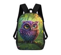 sinyumoney Colorful Fantasy Owl Artwork-8 Kids Backpacks Children Bag,Anime Bag,Large Capacity Kids Backpack, 3D Printed Children's,Student Schoolbag,Kids Boys Girls School Bag 17inch