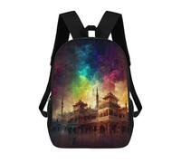 sinyumoney Colorful Fantasy Palace Backpacks Kids School Backpack School Bag 3D Printed School Bag for Boys Elementary And Middle School Students 17inch
