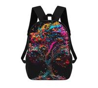 sinyumoney Colorful Fantasy Tree -1 Kids Backpack,School Backpack Kids School Bag 3D Printed Cartoon Large Capacity Backpack for Kids Boys And Girls 17inch