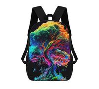 sinyumoney Colorful Fantasy Tree -3 3D Printed Children's School Backpack for Kids Travel Rucksacks Book Bags Kids School Bag 17inch