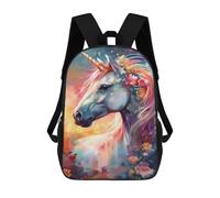sinyumoney Colorful Fantasy Unicorn Art Print Children's Backpacks School Backpack 3D Printed for Kids Travel Rucksacks Book Bags Kids 17inch School Bag