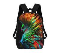 sinyumoney Colorful Feathered Creature Kids School Backpack 3D Printed Backpacks Fashion School Bag Rucksacks for Boys Elementary And Middle School Students 17inch