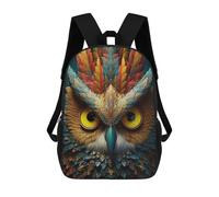 sinyumoney Colorful Feathered Owl Kids Backpack,School Backpack Kids School Bag 3D Printed Cartoon Large Capacity Backpack for Kids Boys And Girls 17inch