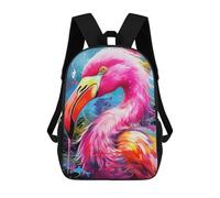 sinyumoney Colorful Flamingo Artwork-6 Backpack Kids School Bag Boys Cartoon 3D Print Students Schoolbag Laptop Daypack for Boys Girls 17inch