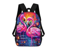 sinyumoney Colorful Flamingo Artwork-8 Backpack 3D Print Kids Bag Elementary Students Daypack Lightweight School Bag for Children Girls Boys Nursery Lunch Pack 17inch