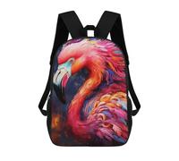 sinyumoney Colorful Flamingo Artwork School Bag 3D Printed Backpacks Fashion Kids School Backpack Boys Rucksacks for Boys Middle School Students 17inch