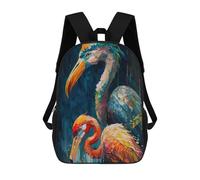 sinyumoney Colorful Flamingo Trio Kids Children School Backpack Bookbags Casual Travel Rucksack Boys Girls Large Capacity Daypack 17inch