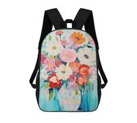 sinyumoney Colorful Floral Arrangement Rucksack Lightweight Casual Daypack School Backpacks for School/Work/Travel 17inch