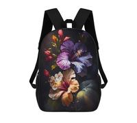 sinyumoney Colorful Floral Art Design Backpacks Kids School Backpack School Bag 3D Printed Fashion School Bags for Boys Elementary And Middle School Students 17inch