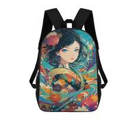 sinyumoney Colorful Floral Fantasy Artwork School Backpack Business Durable Laptop Bag for Camping Outdoor Adventures And Daily Travel 17inch